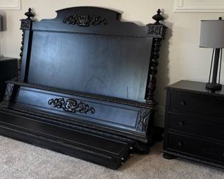 King Restoration Hardware French Empire : Bed Frame, Dresser and 2 Nightstands, Table Lamps pr