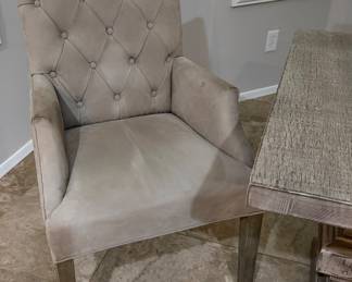 Restoration Hardware Salvaged Wood Trestle Extendable Dining Table w 6 Bennett Parson's Chairs