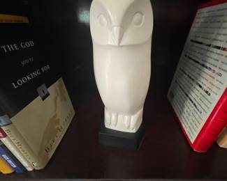 Stone owl on base