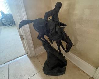After Frederic Remington sculpture on marble base (recast), “The Mountain Man” ca. 1970. I will pre-sell this item $1,500.00