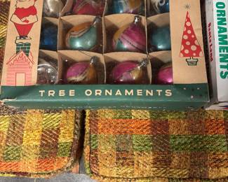 Vintage Christmas decorations. 