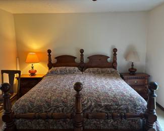Well made King bed with mattresses