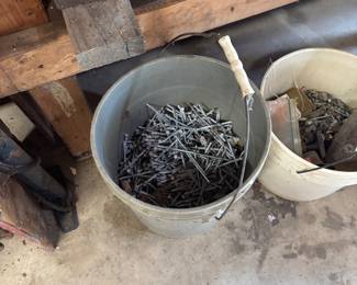WE HAVE BUCKETS OF NAILS, BOLTS, SCREWS, SOCKETS ETC.