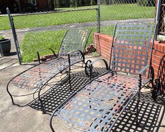 Wrought Irom chaise loungers