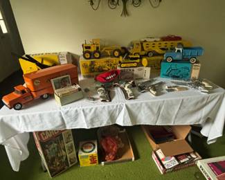 Vintage Tonka trucks in boxes