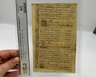 1771 NC Colonial Currency in Sleeve with Book