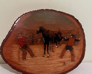 Live Edge Cowboy Art, Richard Seely Signed Art  More