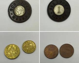 1844 Victoria Penny Model , 1999 First Mint Euros  Other Coins quad image