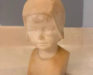 Signed Daniel Greiner Carved Alabaster Bust
