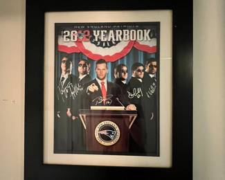 New England Patriots 2012 Yearbook Poster with Autographs