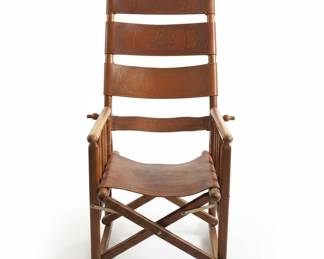 Vintage Costa Rican Campaign Rocking Chair