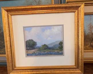 Texas Bluebonnet Landscape Painting by Vivian Love