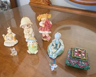 Assorted Collectible Figurines and Decorative Box