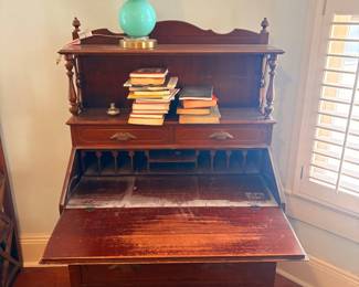 Victorian Revival Mahogany Secretary Desk
