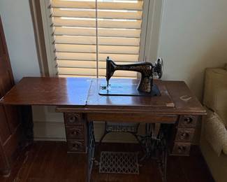Singer Treadle Sewing Machine with Cabinet
