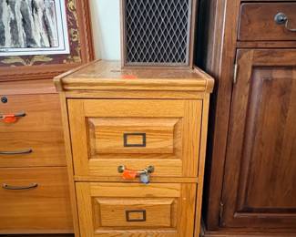 Tiger Oak TwoDrawer File Cabinet