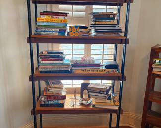 Industrial Style Metal and Wood Etagere Bookcase