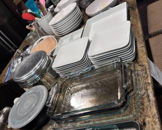 Plates, pans, dishware