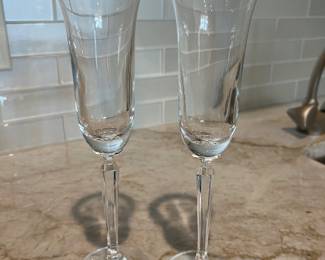 Mikasas champagne flutes with gold trim