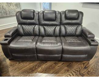 There are the two of these beautiful all leather media sofas custom-made at star power. $14,000 each. The person that buys these is in for a real treat and a great bargain.