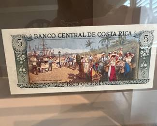 Close-up of the Bank note from Costa Rica