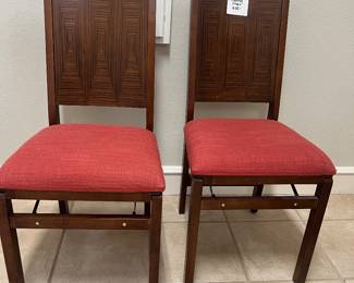Wood and fabric folding chairs