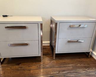 Bernhardt Stratum nightstands. They have recharging stations on each of the back of these nightstands.!