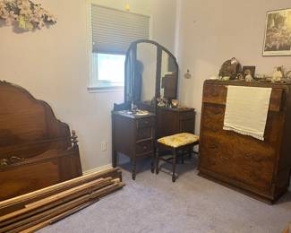 Antique bed, antique dressers