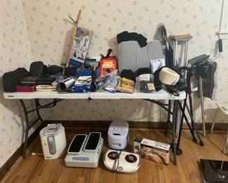 Health Aides- sleep apnea cleaner, foot exerciser, foot massager, canes, bath chair, aides for elderly persons