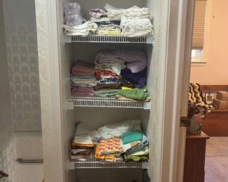 Linens- towels, sheets, pillowcases, mattress covers, washrags