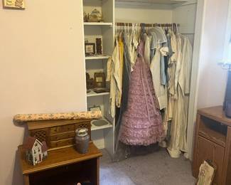Vintage clothing from 1950s, band uniform from early 1900s, household decorations