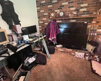 65 inch TV, Sony TV, Mac Powerbook, digital photo frame