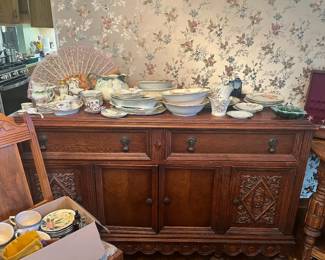Vintage china, Antique sideboard