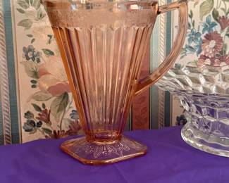 Depression glass pitcher