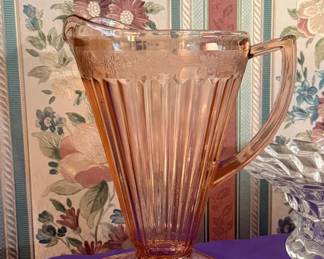 Depression glass pitcher and more