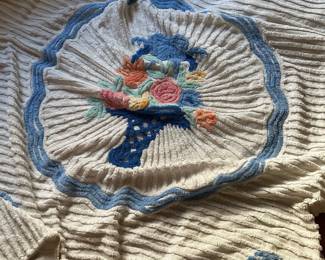 Queen size Chenille vintage bedspread