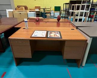 HON 10700 Series Laminate Double Pedestal Desk
