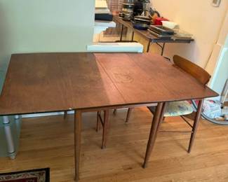 mid century modern dinner table with 4 chairs