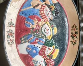 Certified International "Snowman" Raised Pattern Lunch Plate