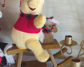 Disney Winnie the Pooh and Piglet Christmas Rocking Chair Plush