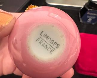 Limoges France Pink Porcelain Egg Trinket Box