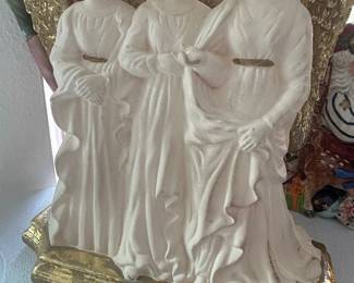 Vintage Holy Family Figurine with Angels