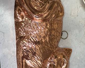 Vintage Copper-Tone Cat Wall Decor Mold