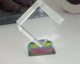 Glass Award with Iridescent Base