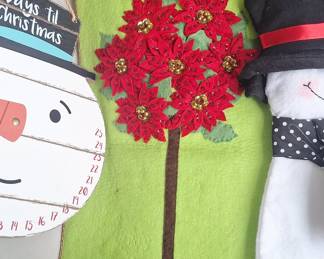 Vintage Felt Poinsettia Wall Hanging