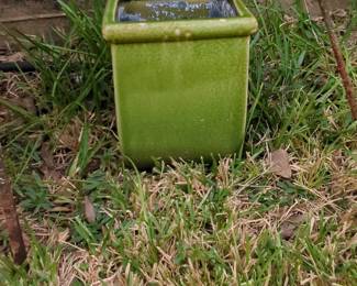 Vintage Haeger Green Glazed Square Planter