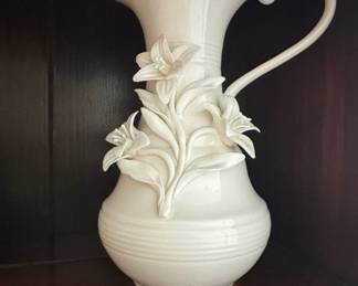 Antique Reflections Pitcher with Raised Flowers