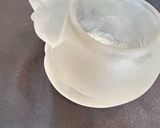 Frosted Sleeping Cat Votive Holder