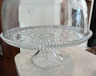 Glass Pedestal Cake Stand with Dome