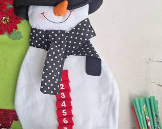 Felt Snowman Christmas Advent Calendar with Pockets